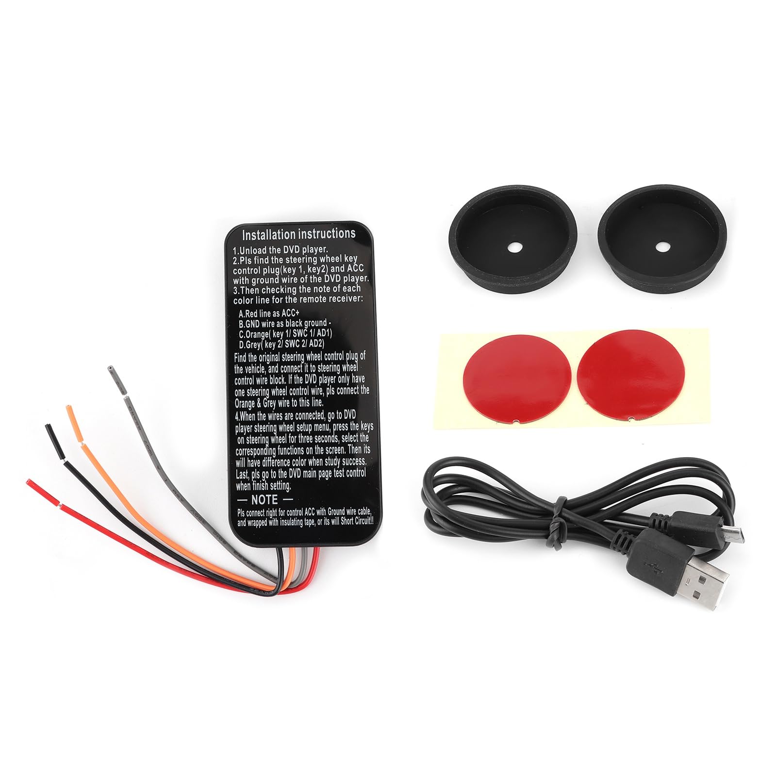 Akozon Kit Bluetooth per Auto, Pulsante di Controllo del Volante, Telecomando Portatile per Radio, Controller dello Sterzo Senzafilo