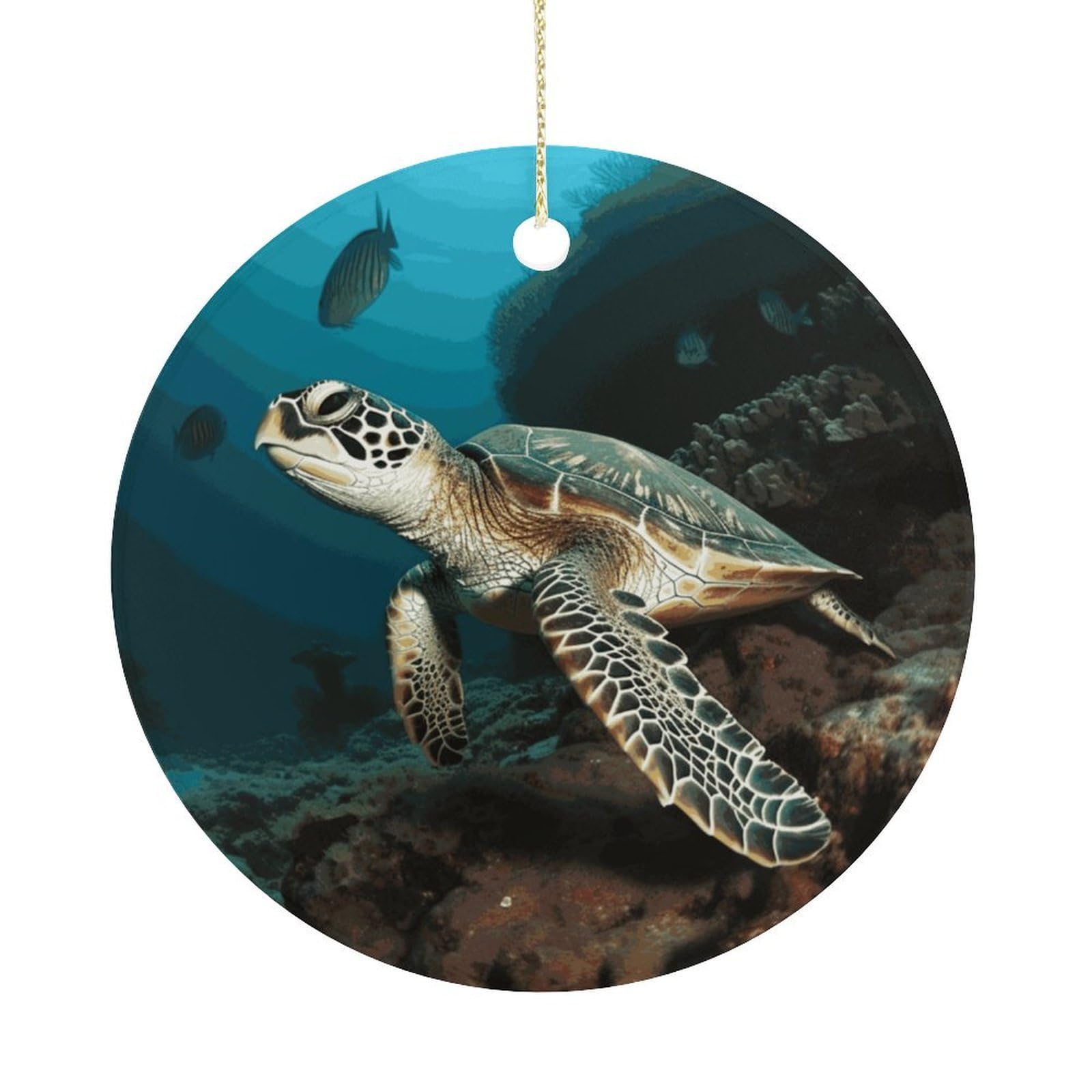Adfgyerh Women's Style Sea Turtle(1) Hanging Ceramic Ornaments, Christmas Tree Decorations, Funny Home Decor Gifts For Sisters & Work Best Friends