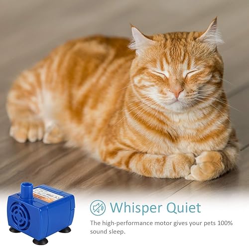 Miniatura 2 de IPETTIE Hommii - Bomba de fuente de agua para mascotas, bol para perros y gatos, bomba silenciosa de 2 W de bajo consumo (adaptador de corriente no