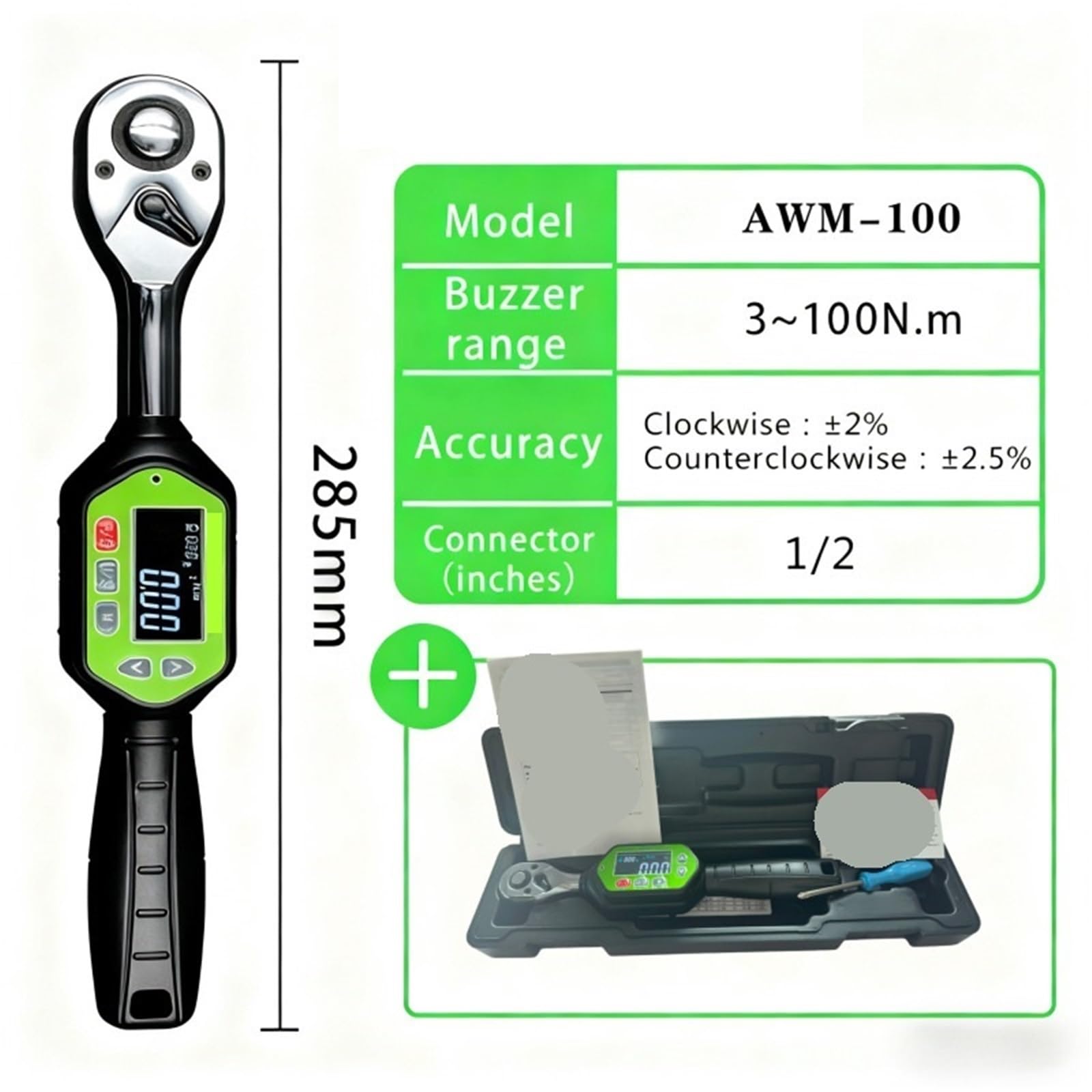 Telescopic Ratchet 10,30,60 100 135 NM 1/4 3/8 1/2 Cal.ch ekran zwykły wyświetlacz Mini cyfrowy klucz dynamometryczny naprawa narzędzi ręcznych mały klucz dynamometryczny(100 white)