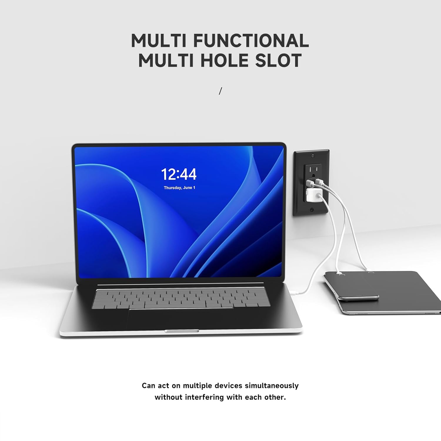 Black Wall Outlet with USB-A & USB-C Ports, 3.6A Dual High Speed Receptacle Outlet Support Fast Charging Capability, 15 Amp Tamper-Resistant Outlet, Wall Plate Included, UL Listed, 5 Pack