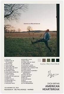 Zach Bryan American Heartbreak Music Album Cover Signed Limited Poster Canvas Poster Bedroom Decor Sports Landscape Office Room Decor Gift Unframe:12x18inch(30x45cm)