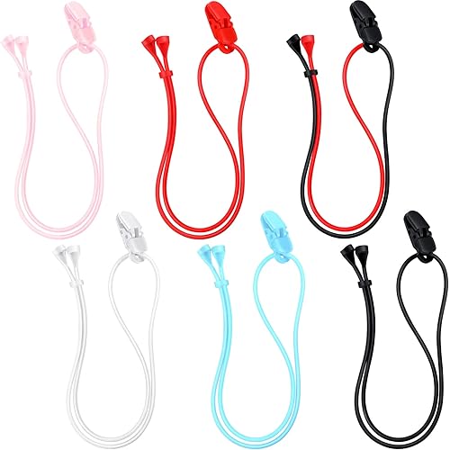 6 Pieces Hearing Aid Clip Hearing Aid Lanyard for Adults Safety Adjustable Hearing Aid Holder with Clip Anti-lost for Various Hearing Devices