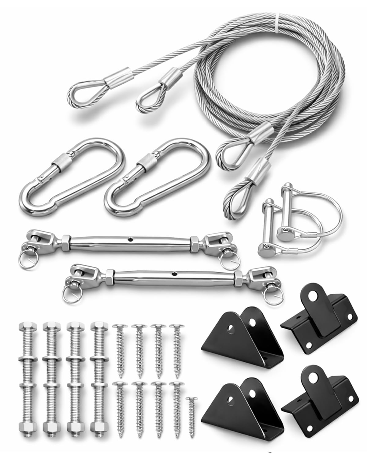 Photo 1 of NEQXFQ Conversion Cable Kit for Toy Hauler Patio Door, 109 Inch Stainless Steel Support System, Ramp to Deck Upgrade Hardware Set for RV Garage Entry