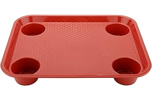 G.E.T. Stackable Serving Tray with Cup Holder, Ideal for Cafeteria and Fast-Food...