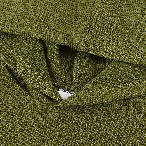 Spring&Gege Boys Pullover Hoodies Plaid Long Sleeve Casual Waffle Hooded Sweatshirts with Pockets4