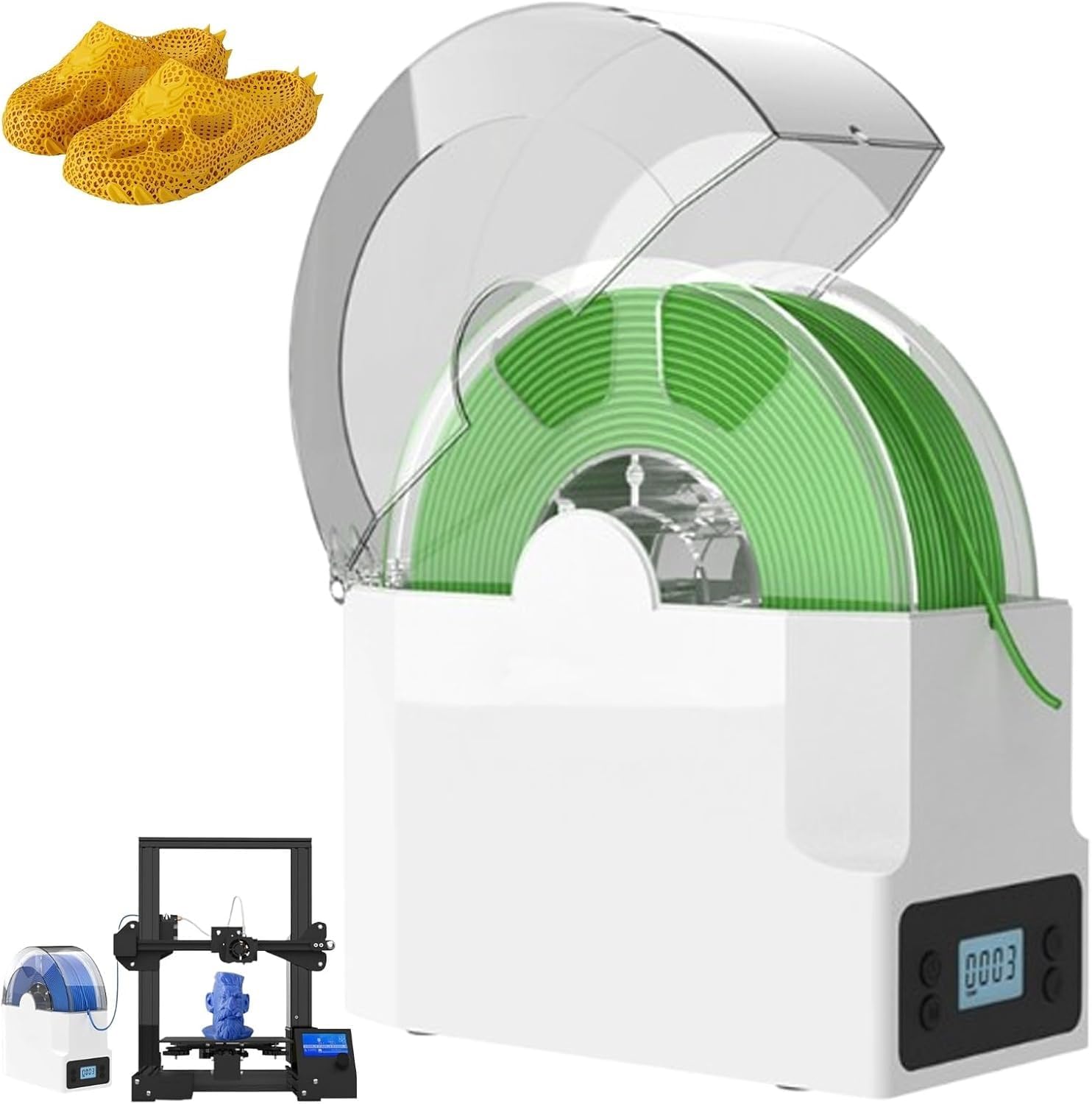 Printing Filament Dryer Box, 3D Dry, 3 Gears Temperature Adjustment, with LCD Touch Screen, Efficient Heating, Moisture and Dustproof & Easy to Use, for Garage, Clothes