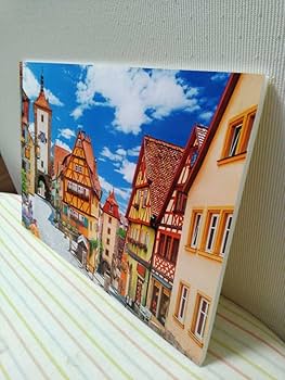 ヴィンテージ ドイツ ローテンブルグ 風景画 アート額装品 インテリア ヴィンテージ ドイツ ローテンブルグ 風景画 アート額装品