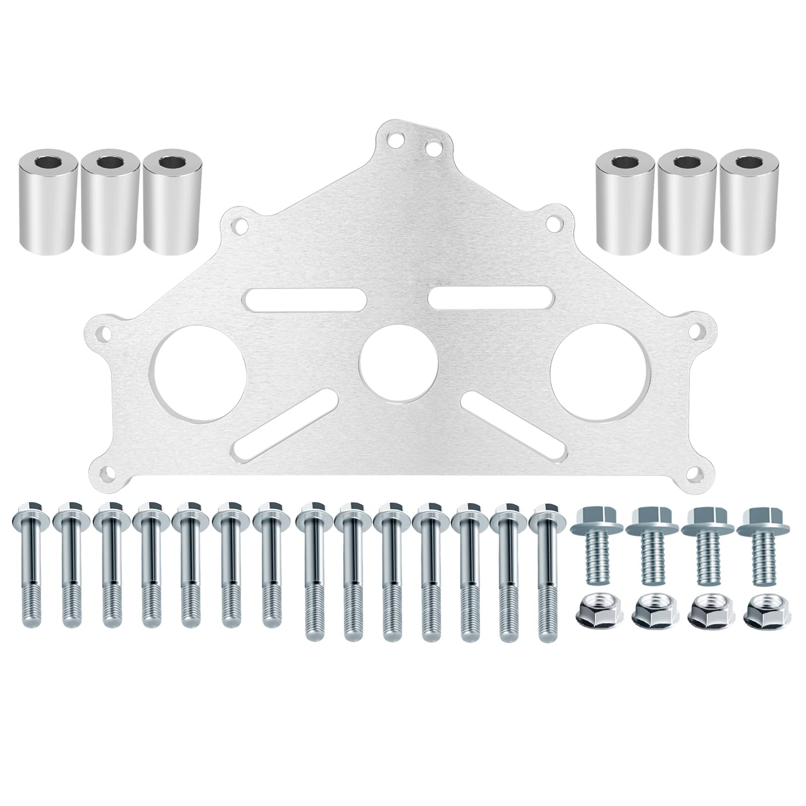 Engine Safe Stand Adapter Plate Compatible with Chevy LS1 Duramax BBC SBC LS Heavy Duty Support(Silver)