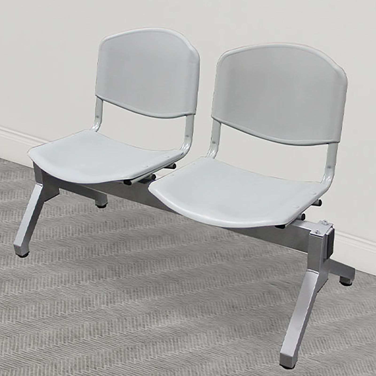 OZBMA Waiting Room Bench Set with Backrest, Durable Seating for Office Reception, Airport, Bank, Hospital, and Barbershop Use (Grey)