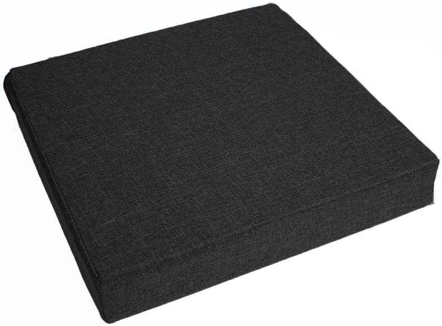 HELCEKOU Thick 8cm Square Armchair Booster Cuion with Elasticity Foam for Car Office Indoor Outdoor Use (Black 45x45x5cm)
