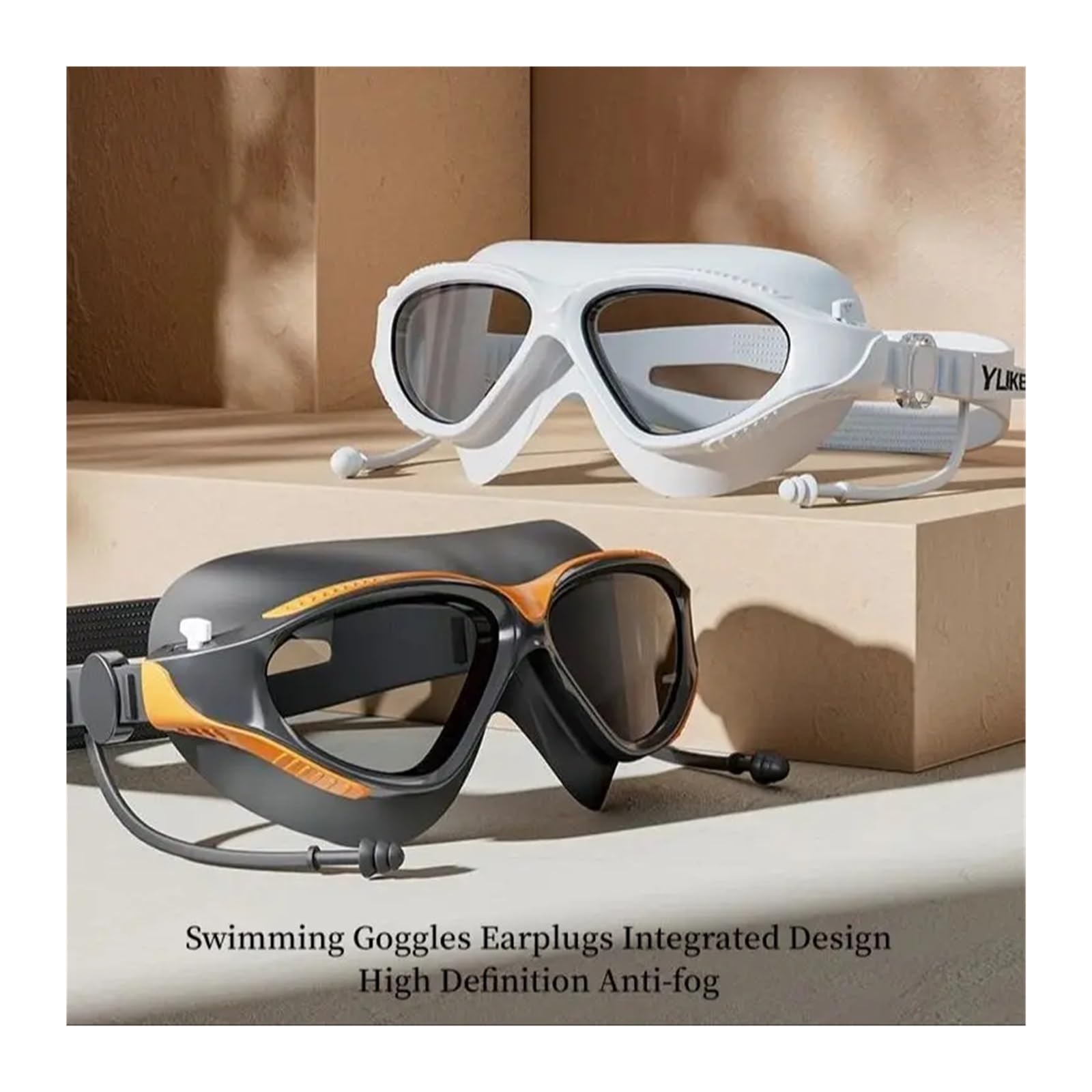 Buceo Máscara de Snorkel Gafas de natación Impermeables antivaho HD Profesionales para Hombres y Mujeres, Gafas de Buceo con Montura Grande, Juego de Tapones para los oídos