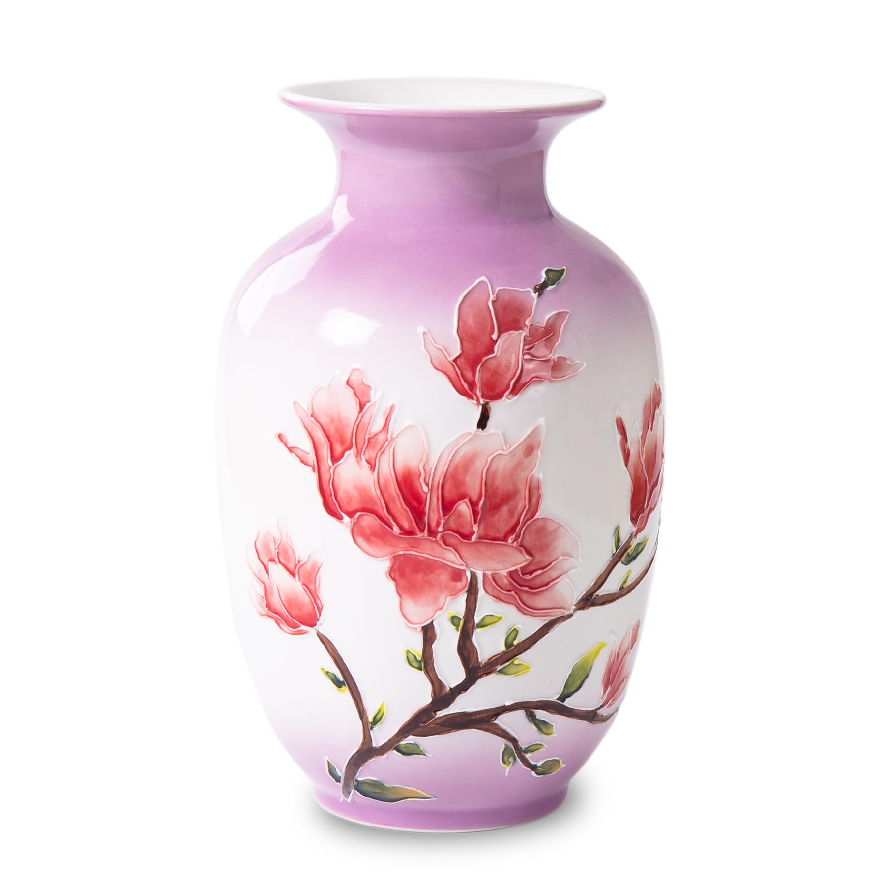 Magclay Ceramic Vase for Home Decor, Hand Painted Modern Vase Decor, Home Decorative Vase, Purple