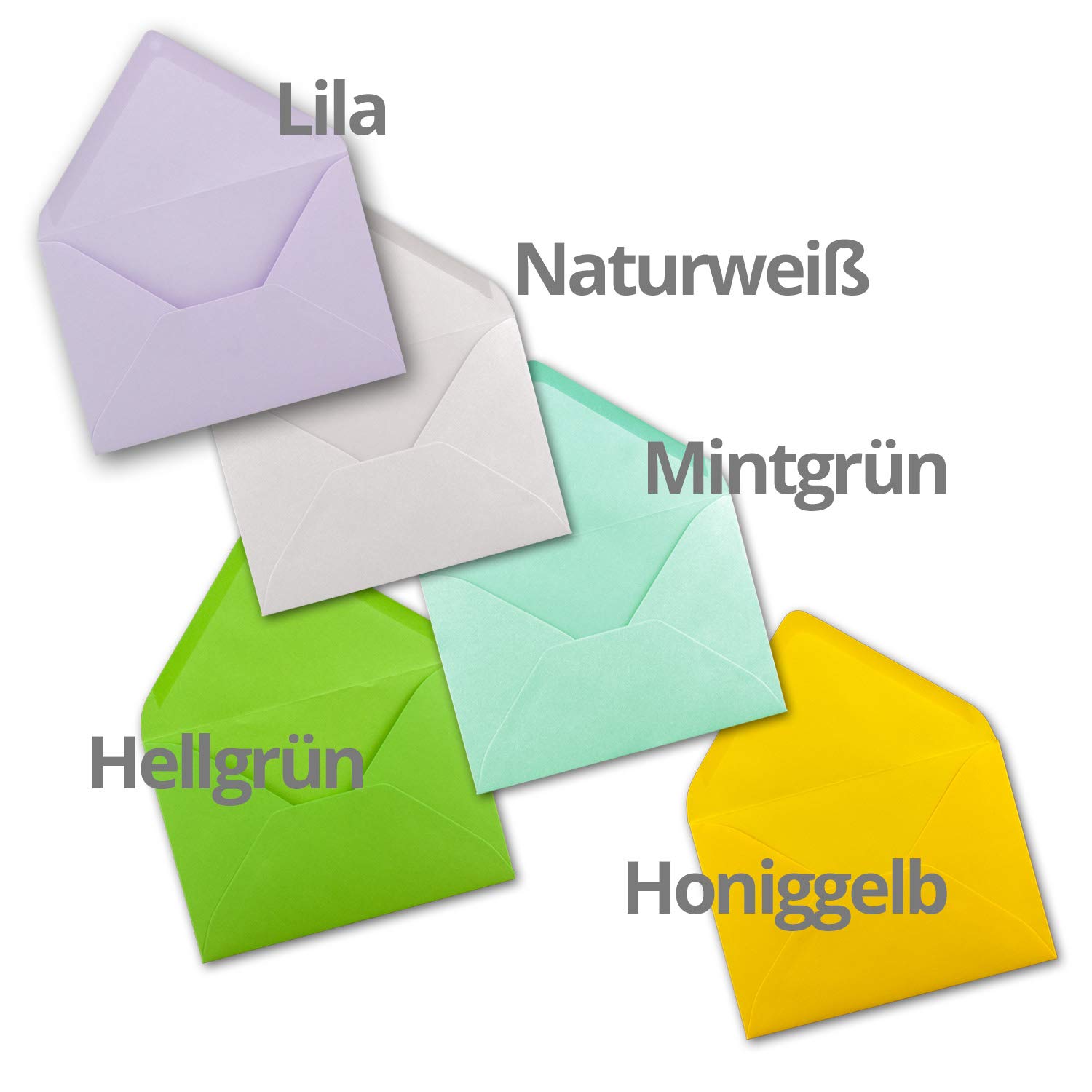 150 Brief-Umschläge - Farbenmix-Paket 2 - DIN C6-114 x 162 mm - Kuverts mit Nassklebung ohne Fenster für Gruß-Karten & Einladungen - Serie FarbenFroh