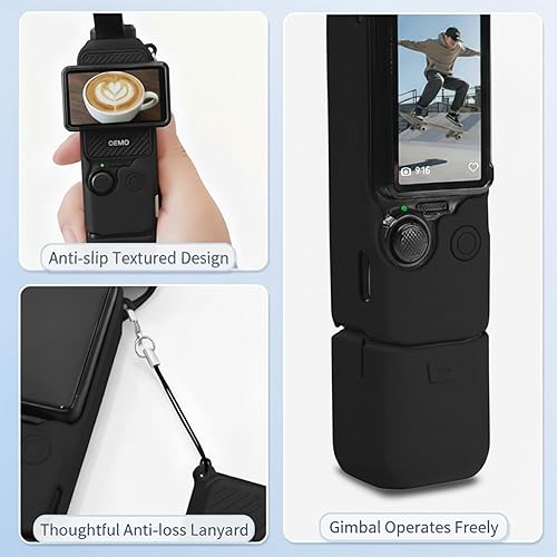 Miniatura 2 de Funda de bolsillo 3, funda protectora de silicona suave para DJI Osmo Pocket 3 Creator Combo, cubierta protectora de pantalla, protector de lente de