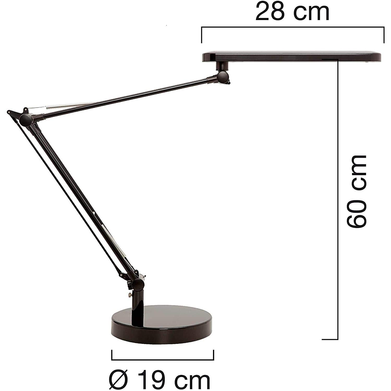 Unilux LED Schreibtischlampe Mambo, dimmbar 3.000 bis 5.000K, 900LUX, 7W, mit Klemme und Fuß, Lichtfarbe einstellbar, schwarz/weiß