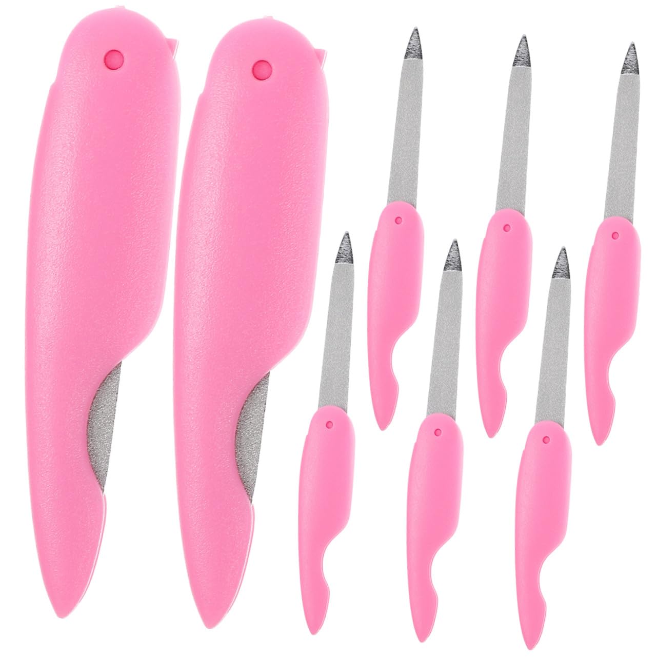 Anneome Lima per Unghie Pieghevole in Metallo 8 Pezzi, Buffer Doppia Faccia Curva, Mini Limette per Manicure e Pedicure, Strumento Portatile per Cura Unghie Quotidiana