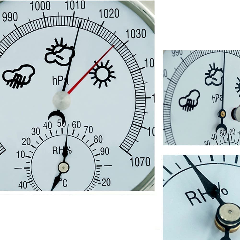 Barometr, Barometr aneroidowy 15 cm, 3 w 1, temperatura, wilgotność i ciśnienie powietrza, do hoteli, magazynów, biur