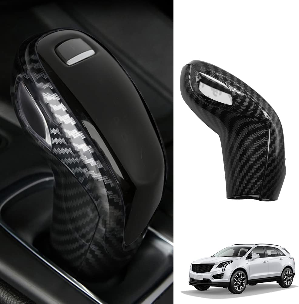 Sport Style Carbon Fiber Gear Shift Knob Cover Sticker Head Trim Compatible with Cadillac XT5 XT6 CT5 CT6 2023 2022 2021 2020