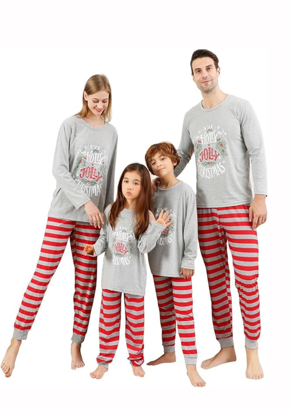 VNVNEChristmas Pajamas for Family Matching Sets Cute Christmas Printed Sleepwear Holiday Xmas PJs for/Women/Men/Couples