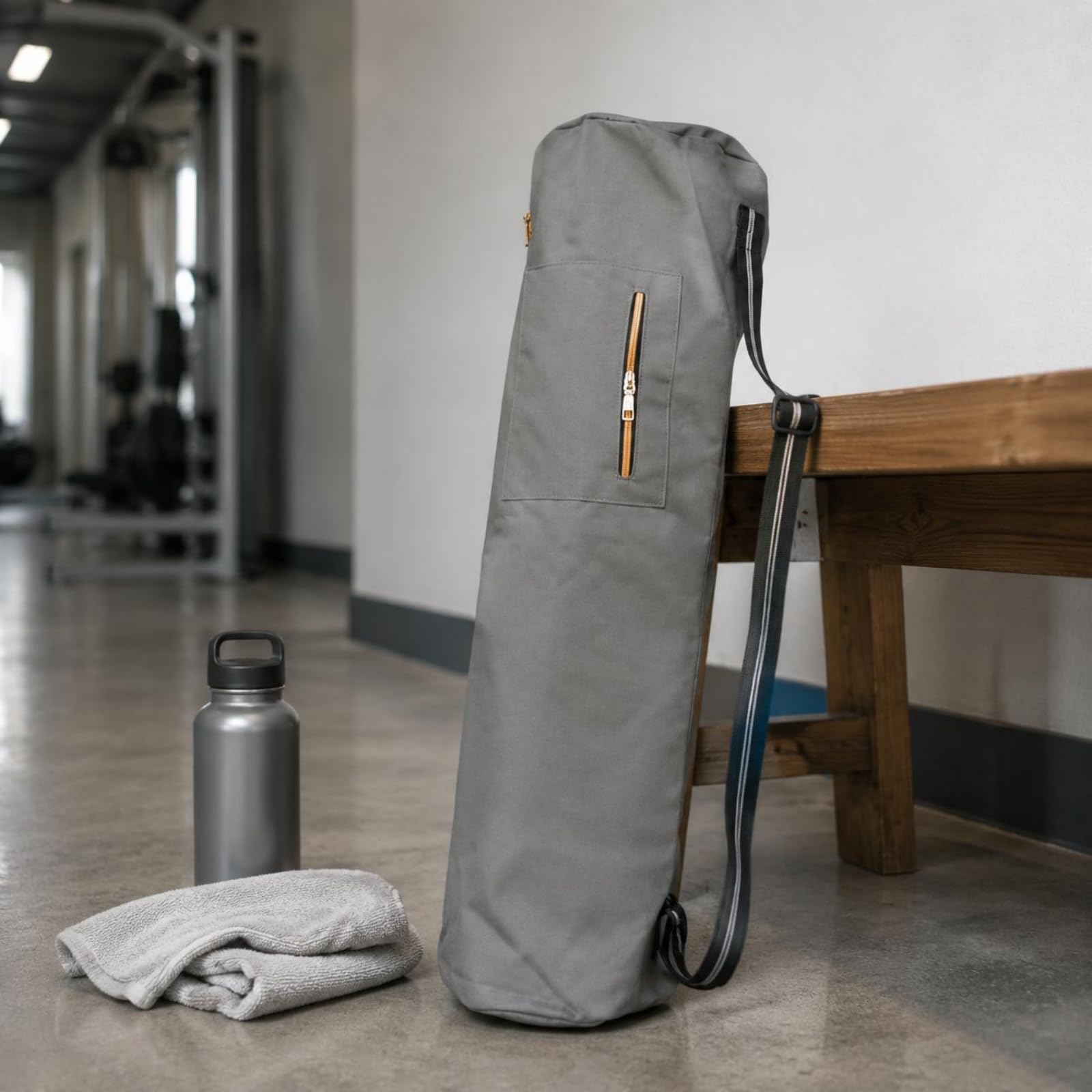 LOVIVER Borsa Sportiva Impermeabile Borsone da Palestra Borsa da Nuoto Zaino a Spalla in Tessuto Oxford Cilindrico con Scomparto Principale Capiente E Tasca, Nero, Nero
