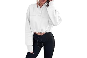 KIRUNDO Y2K Style Cropped Half-Zip Sweatshirt for Women