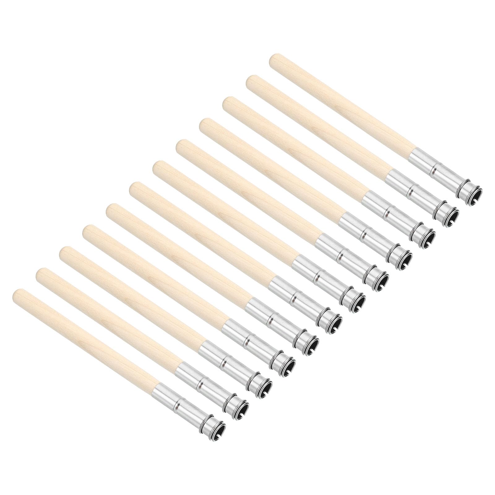 PATIKIL Pencil Extenders, 12 Pack Wooden Handle Art Adjustable Pencil Holder Extender for Artists Drawing Shading Wood Color