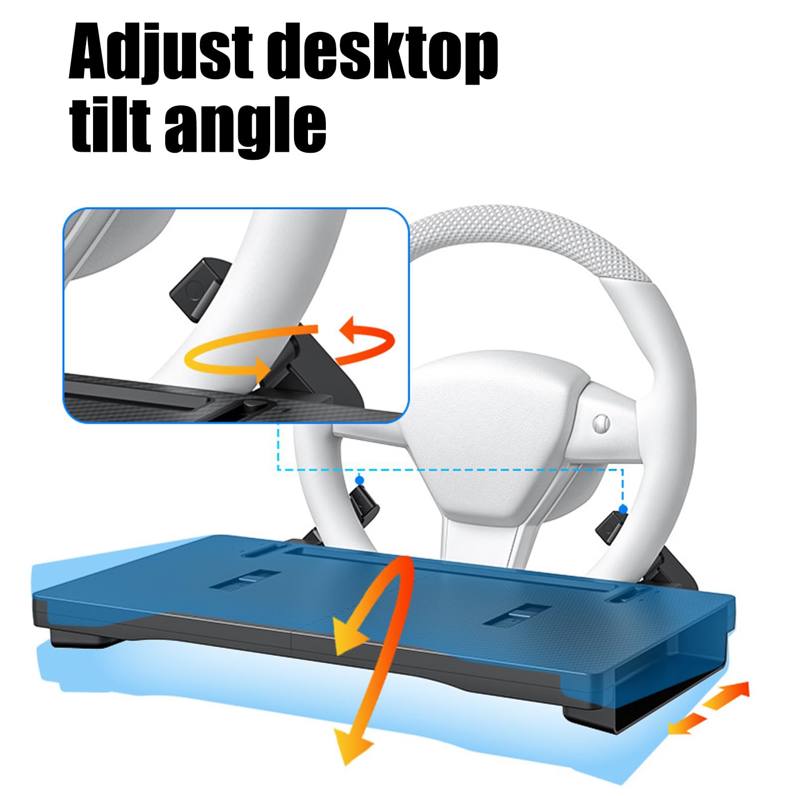 Vassoio da lavoro per auto, pieghevole, in ABS, con superficie di 48 x 26 cm, per laptop e oggetti quotidiani, portatile, in ABS