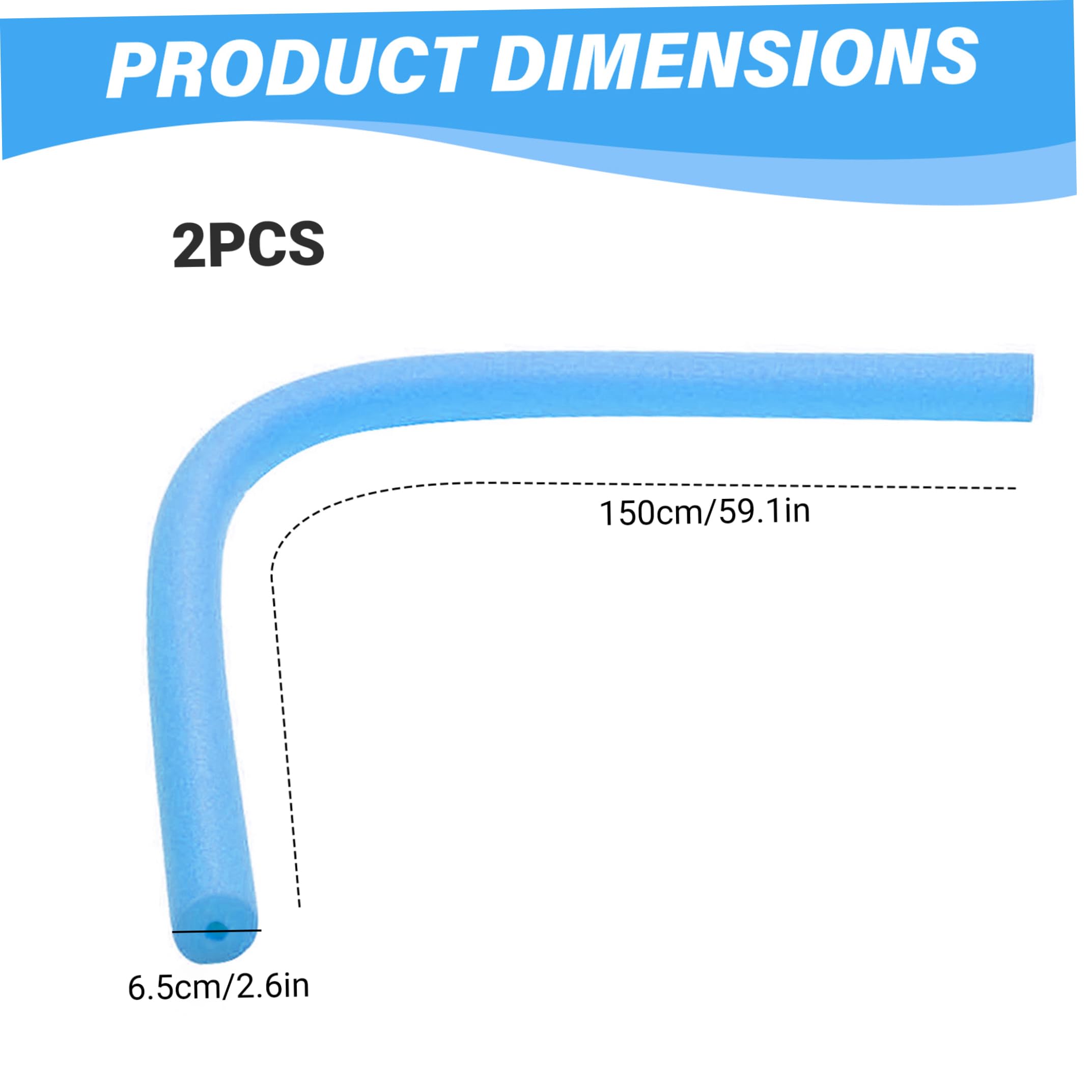 Pool Noodle Lot de 2 Nouilles de Piscine géantes en Mousse Flotteur Creux épais à Haute flottabilité 140 cm Bleu