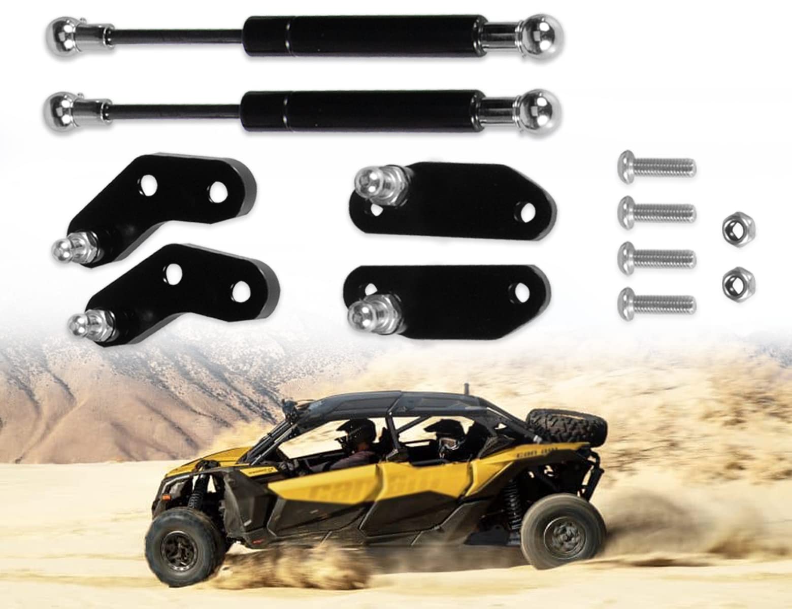MIKODA X3 Door Shock Kits, X3 Door Struts Compatible with Can Am Maverick X3 & X3 Max Front, Rear Doors 2017-2022