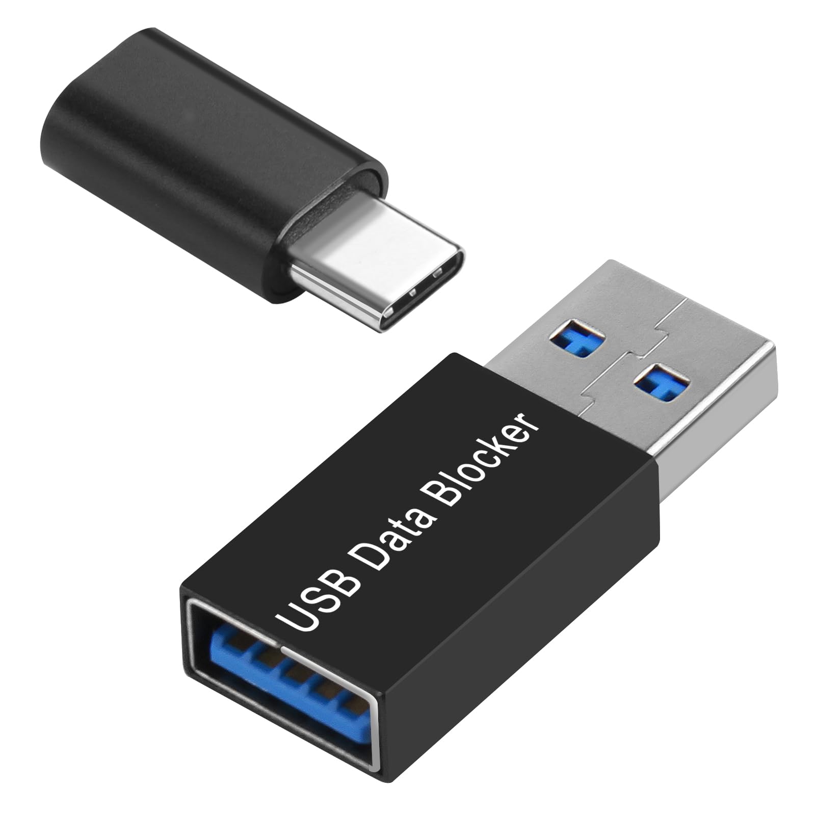 USB & USB-C Data Blocker Set (2 Pack) – Protect Against Juice Jacking with Charge-Only Adapters – Secure Charging for Smartphones and Tablets – Data Transfer Prevention