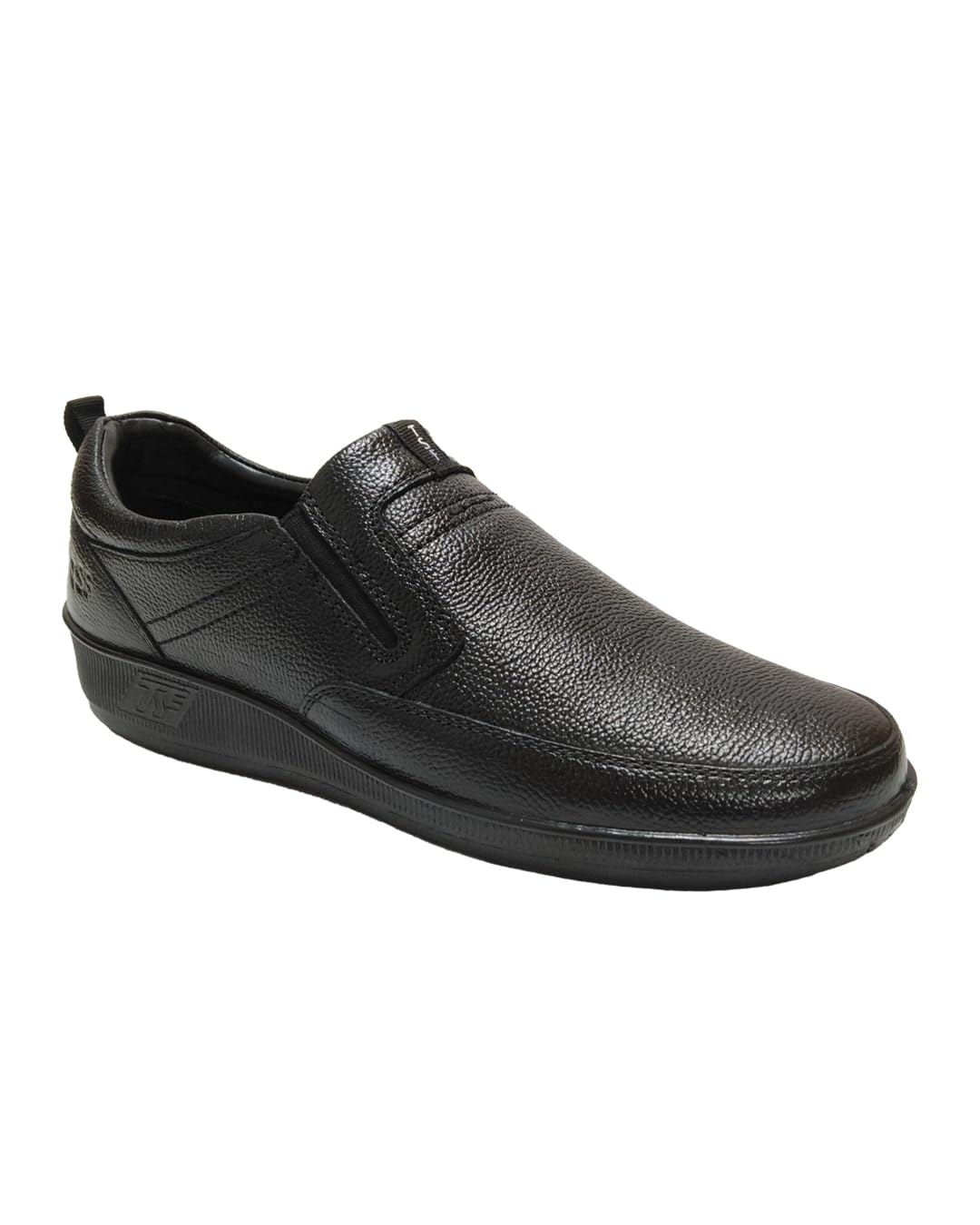 Men’s Black Leather Slip-On Loafers – Comfortable Casual Walking Shoes 155-BLACK-image-32