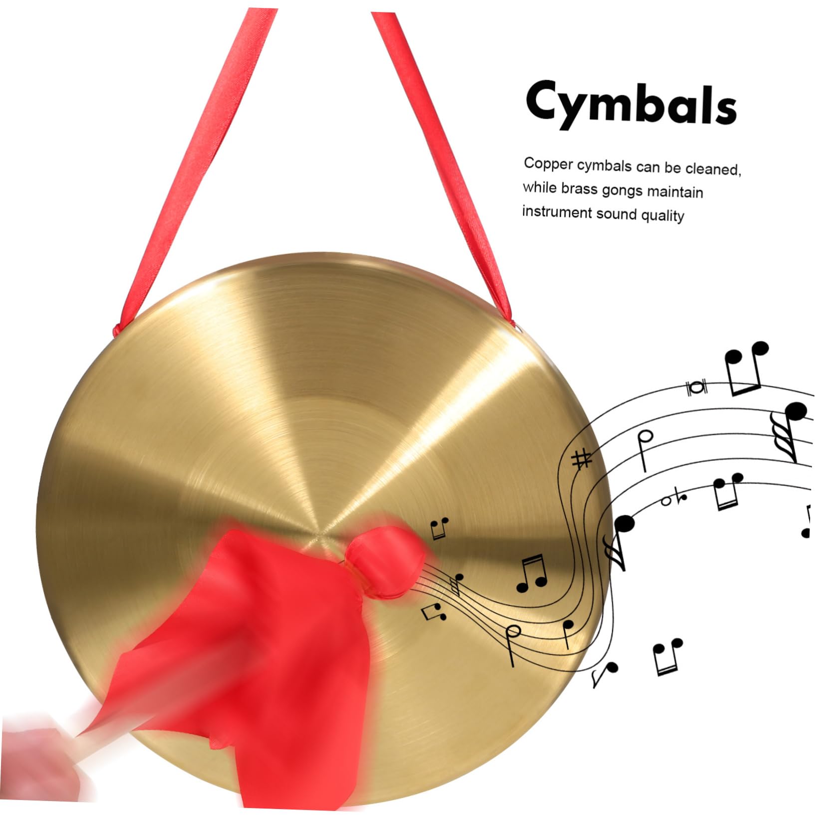 Abaodam Ensemble De Percussion Gong Chinois En Cuivre 22 Cm Maillet Paire De Cymbales 15 Cm à Main Pour Orchestre Et Représentation Musicale