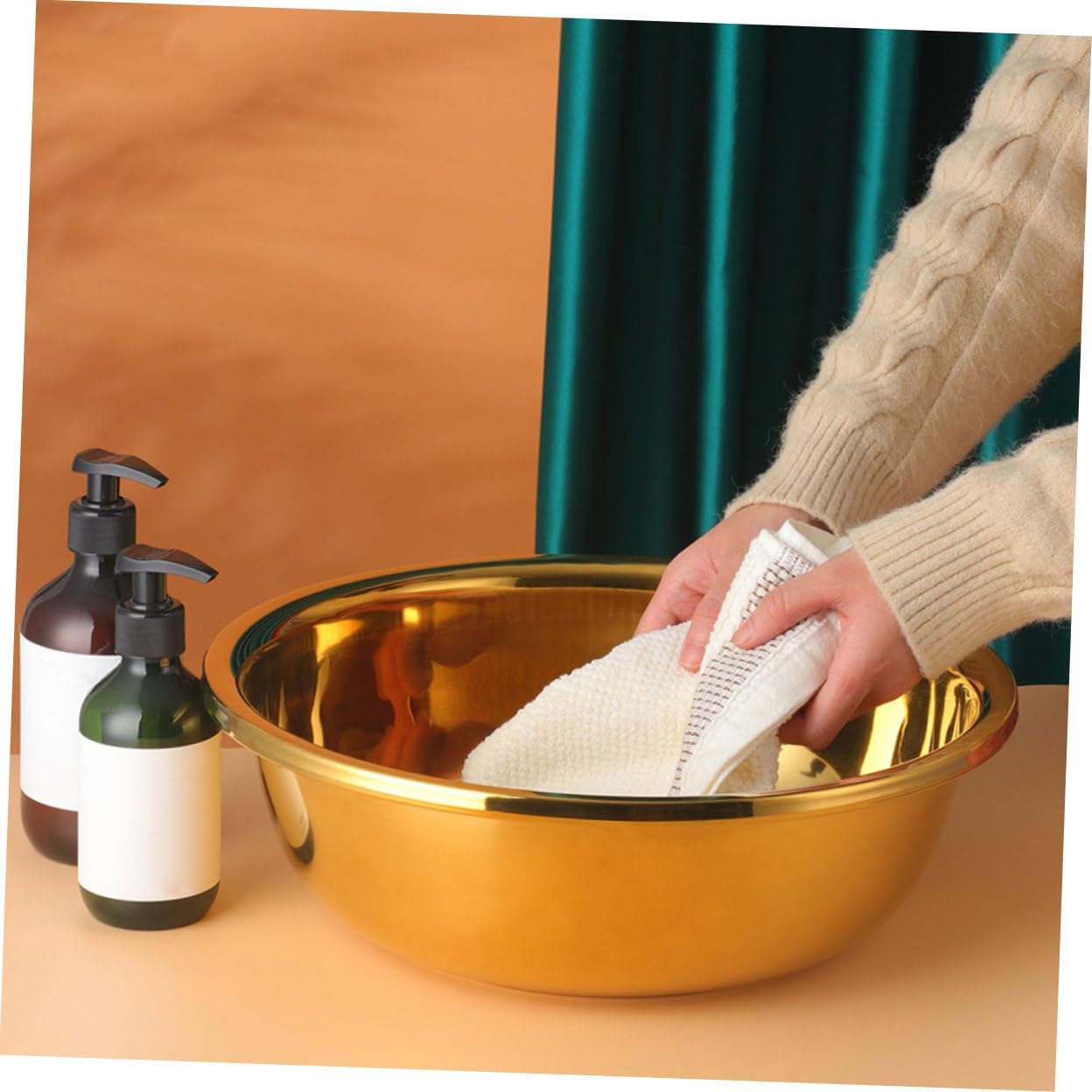 Thickened Stainless Steel Basin Large Mixing Bowl Kitchen Wash Basin Easy Clean Sturdy Practical