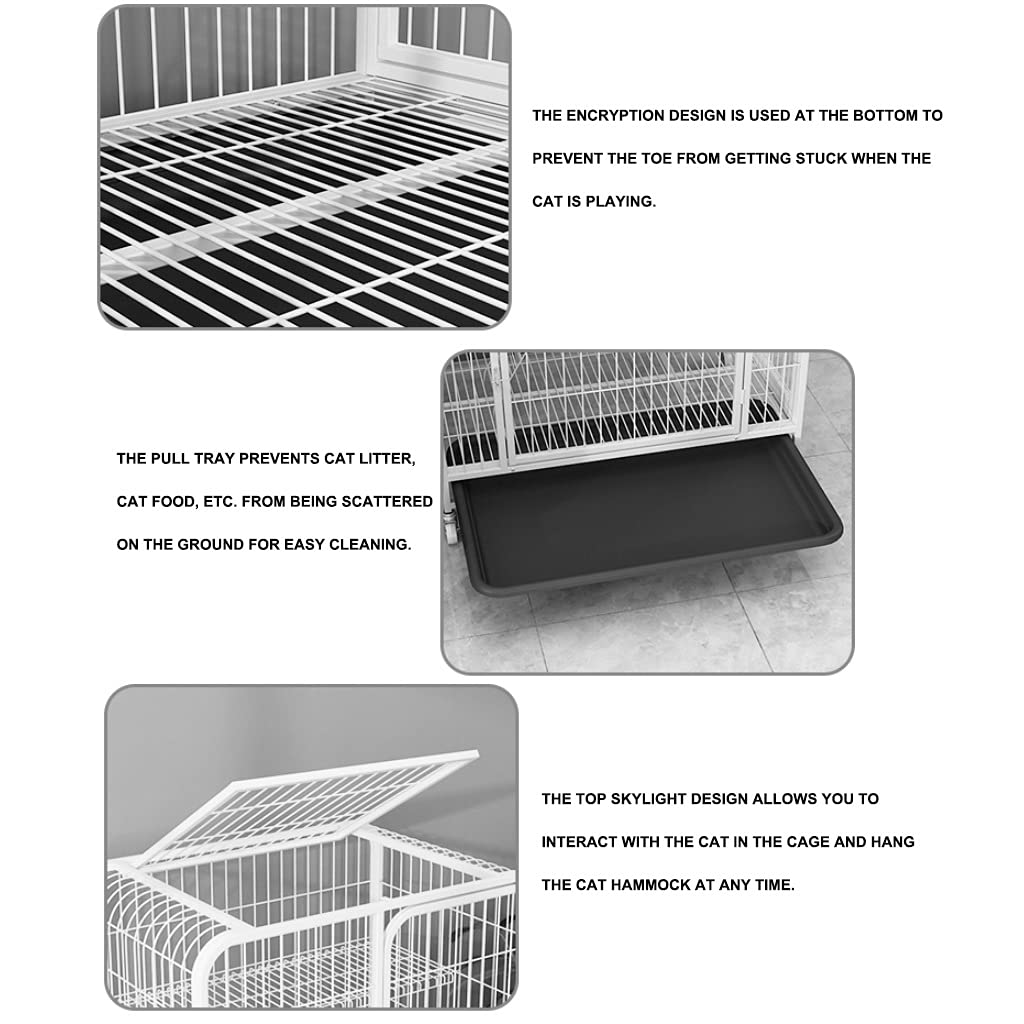 Katzenkäfig Katzenstreu Für Den Innenbereich Doppellagiges Katzenhaus Mit Zubehör Wie Hängematte Isomatte Katzentoilette Usw (Color : Rosa, S : 78x55x100cm)