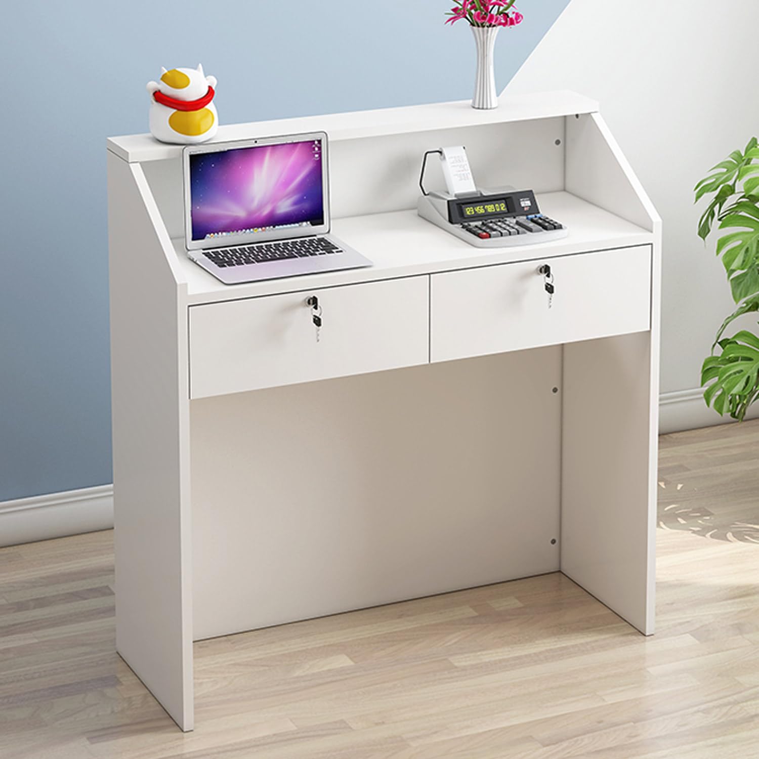 Modern Reception Desk - Compact Reception Furniture Stylish Checkout Counters Versatile Retail Tables Sleek Bar Counter Solutions for Efficient Customer Engagement