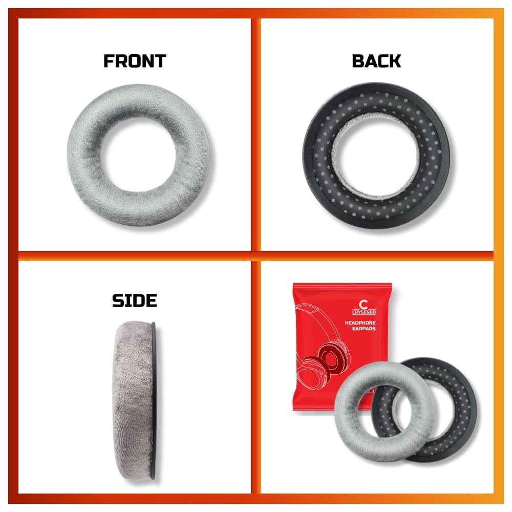 Crysendo Replacement Ear Pads for Beyerdynamic DT 770, 880, 990 PRO, Grey 4