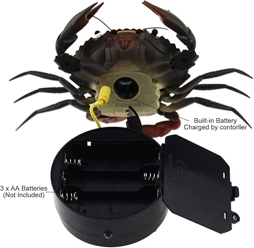 Miniatura 5 de Tipmant Juguete de animal de cangrejo a control remoto, vehículo electrónico falso insecto para niños, regalo de cumpleaños, Navidad, Halloween