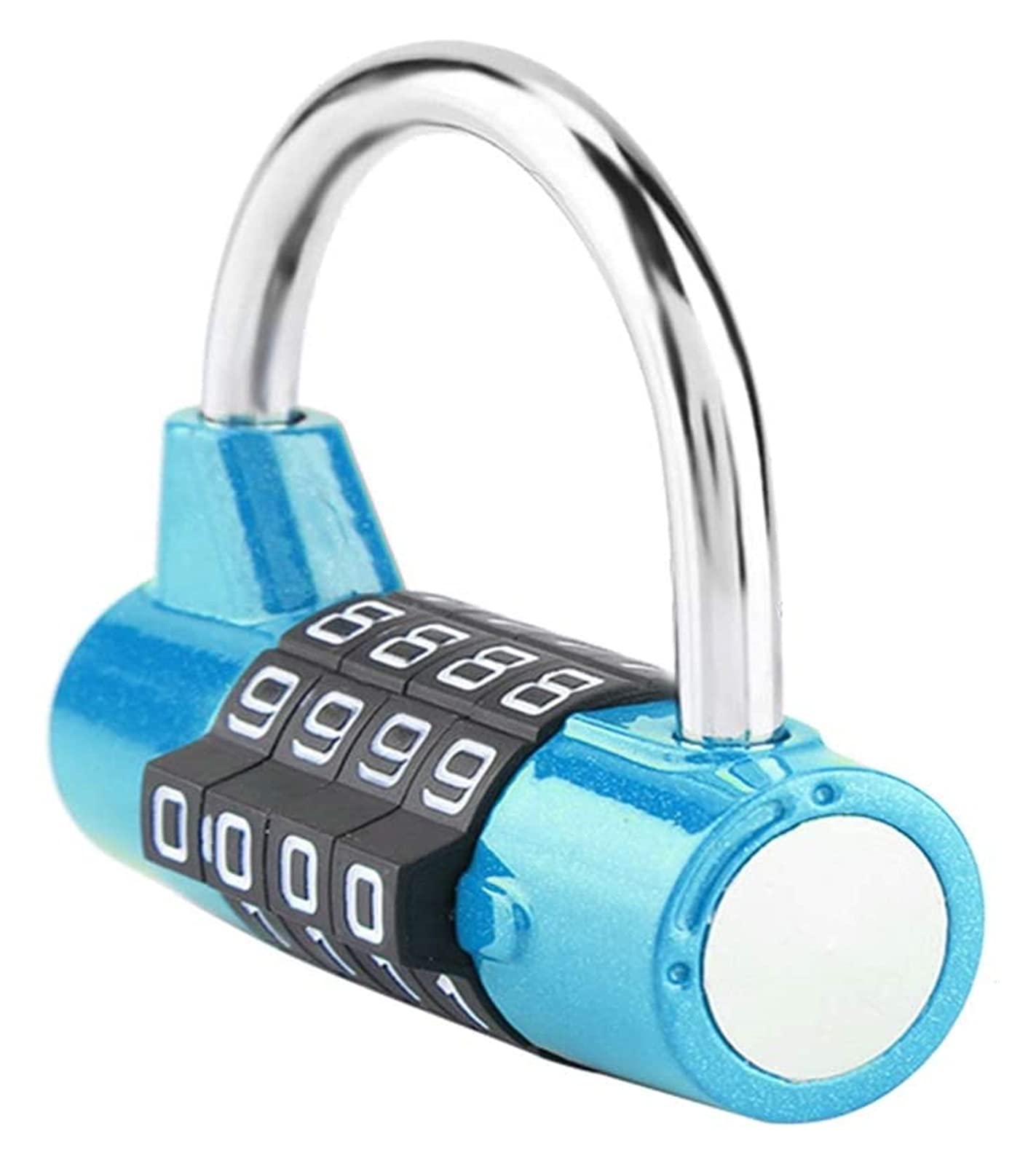Padlocks with Code， 4 Dial Digit Code Combination Padlock Security Password Lock for Gym, School, Employee Locker Travel Suitcase Padlocks(Blue)