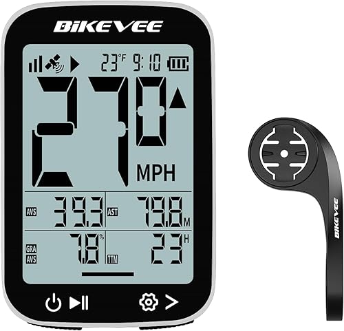 Computadora GPS inalámbrica para ciclismo con arranqueparada automática, retroiluminación automática, odómetro de bicicleta MPH KMH, velocímetro de