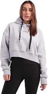 Fit Freak Womens Boxy cropped basic hoodie in light grey Hooded Sweatshirt (pack of 1)