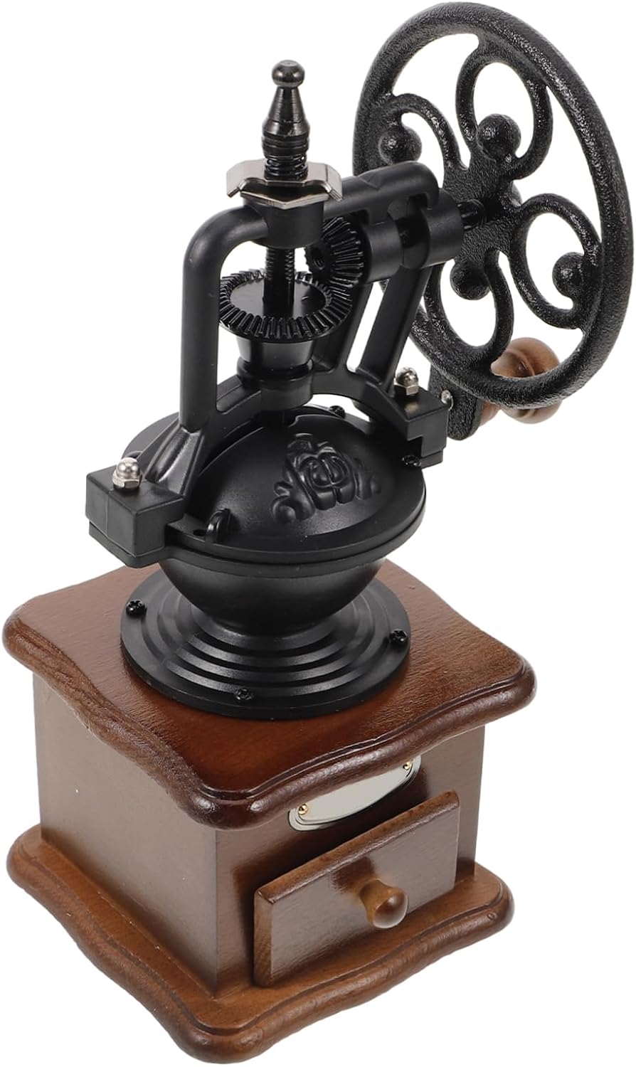 Sosoport Vintage Manual Coffee Bean Grinder Grinding Thickness Easy to Dismantle for Cleaning Retro Design for Coffee Lovers for