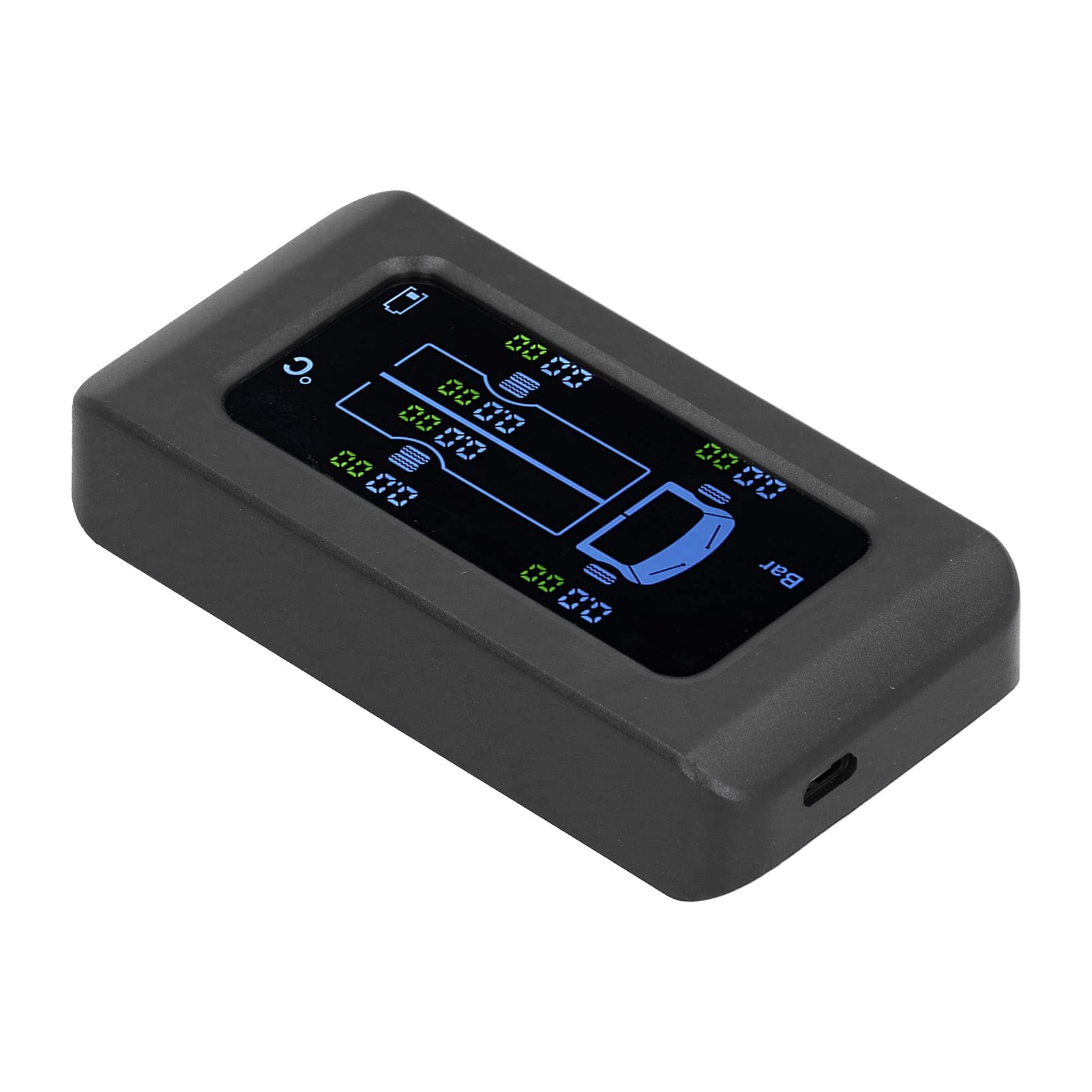 EVGATSAUTO Allarme Pressione Pneumatici, Monitor Universale della Pressione dei Pneumatici Ricarica USB Solare 0-8,5 Bar 122PSI Truck TPMS con 6 Sensori Esterni
