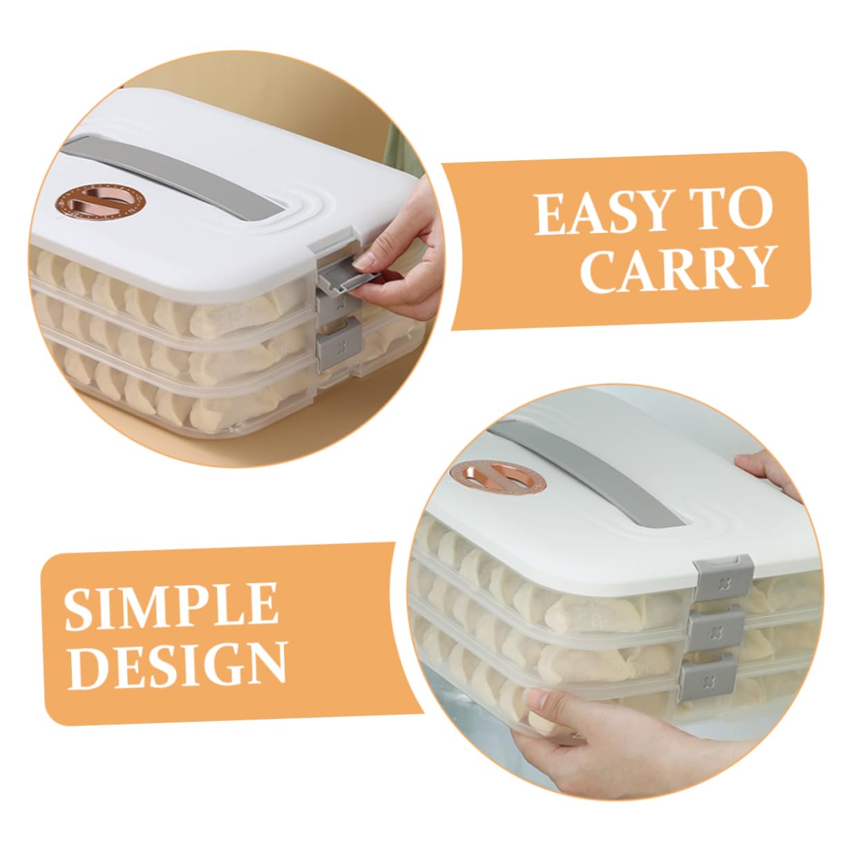 Cabilock Caja de Conservación de Alimentos Frescos para Guardar Dumplings Estuche Frigorífico Contenedor de Cocina