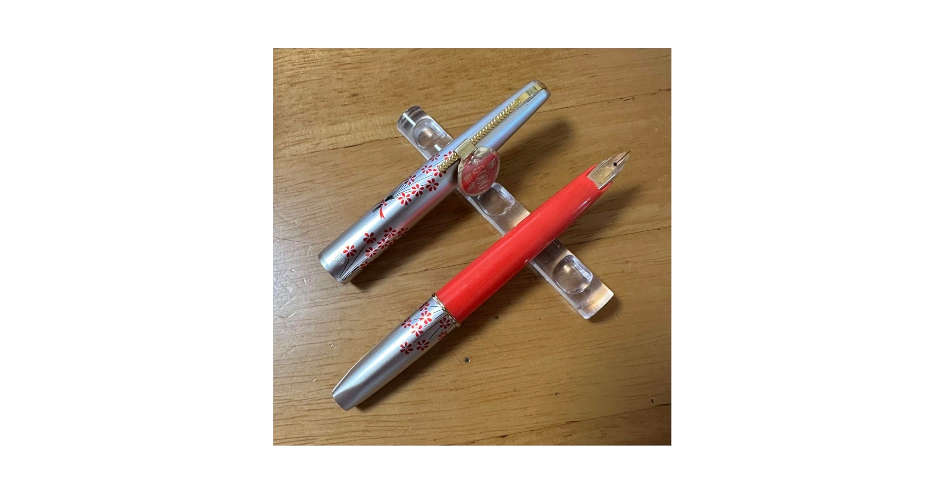 Amazon | 廃盤 プラチナ 万年筆 細字 14k 花柄 ショート軸 昭和