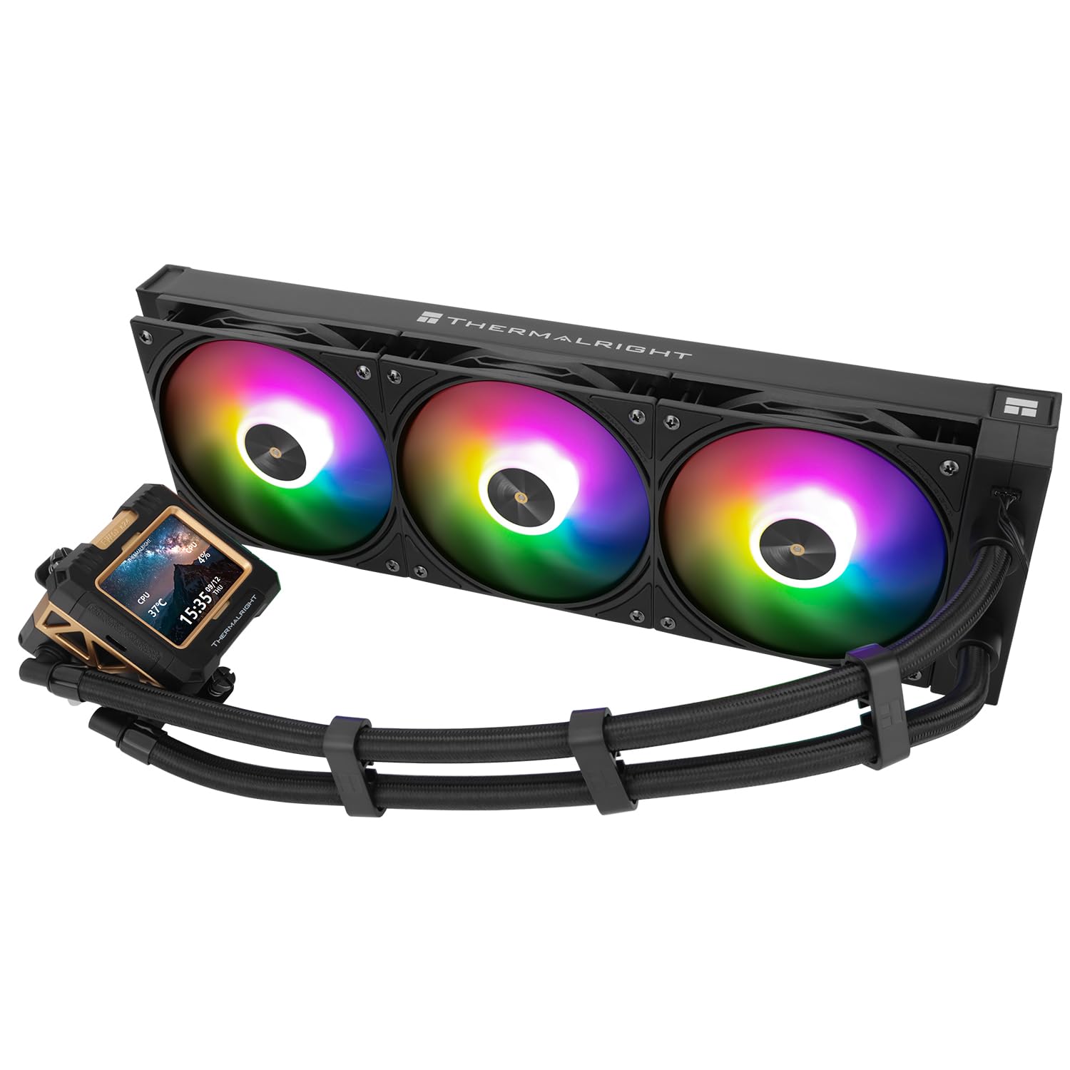 Thermalright TR FW 360 - Raffreddamento ad acqua ARGB, 360 AIO, risoluzione IPS 320 x 240, schermo LCD con display IPS da 2,4 pollici, raffreddamento CPU liquido per raffreddamento CPU AMD/Intel