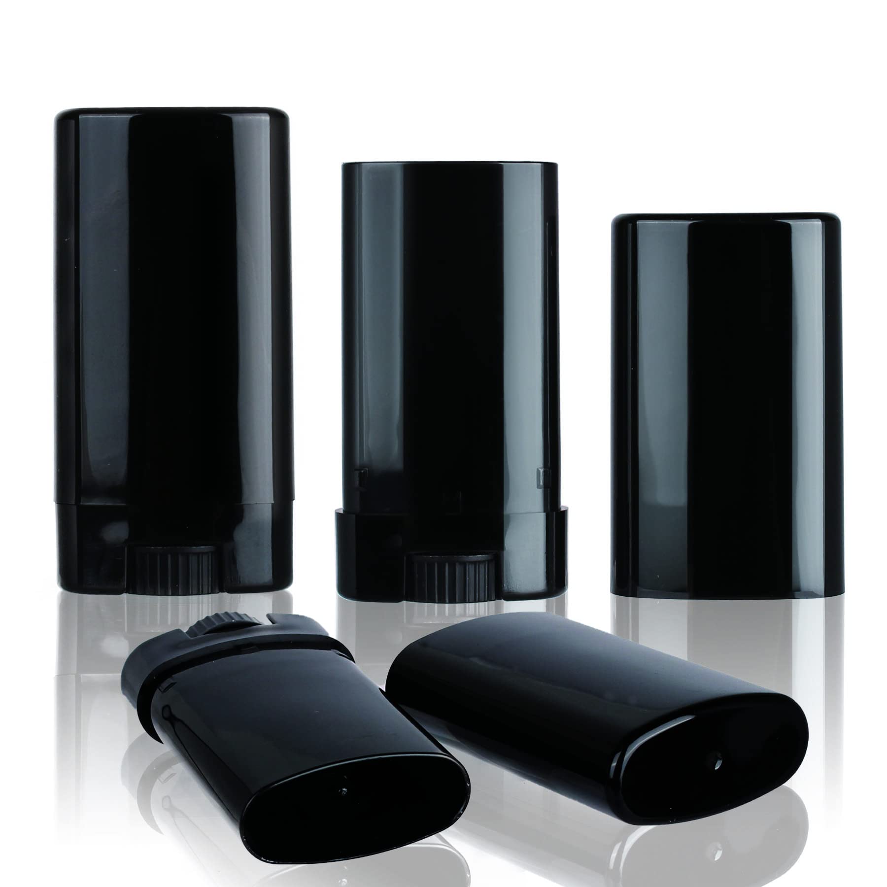 10 PCS plastic empty 15g black oval shape lip balm tube deodorant containers 0.5oz lipstick tube small wax packing container