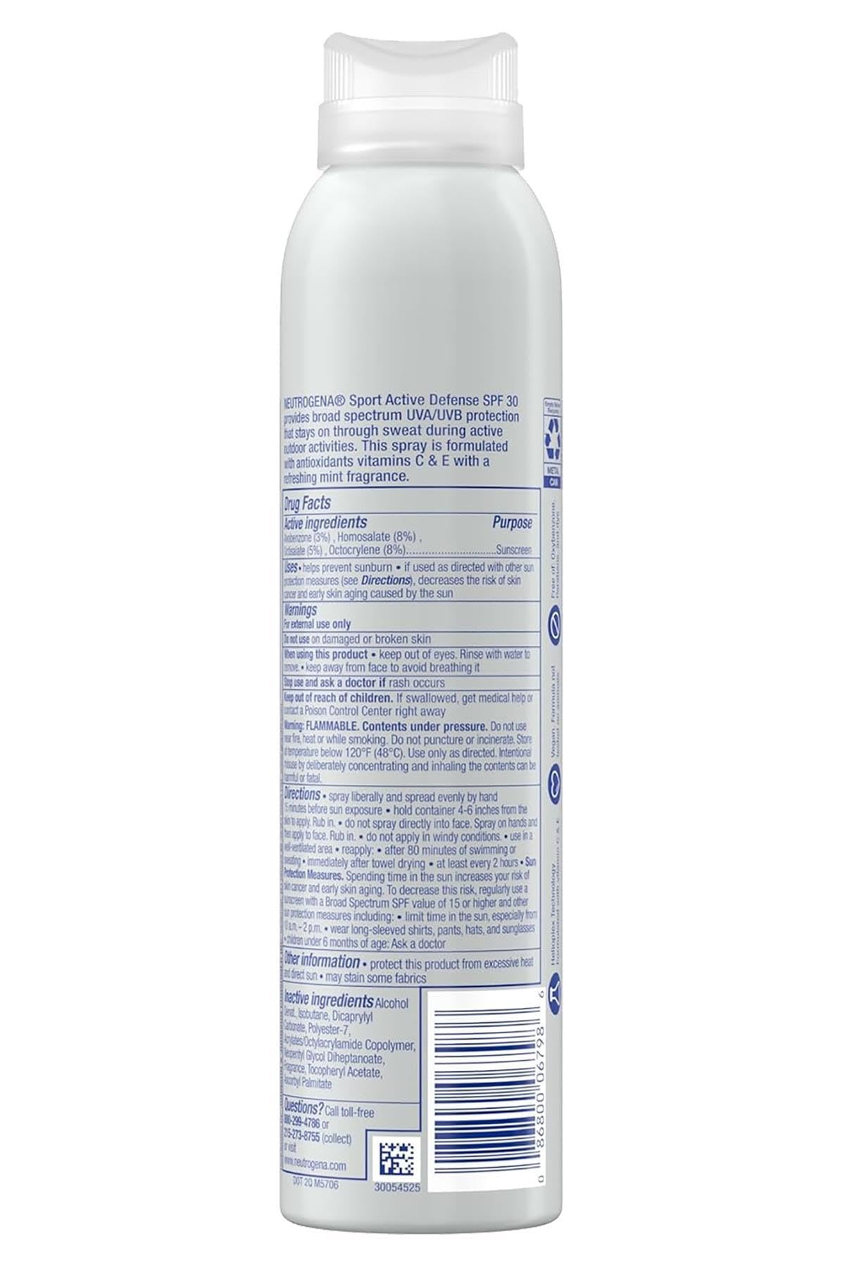 Neutrogena Sport Active Defense SPF30 Güneş Koruyucu Sprey 141GR