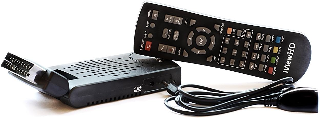 UK Mini Scart FULL HD Freeview Set Top Box Receiver Digi Box Digital TV Tuner Terrestrial USB HD Recorder HDMI or SCART Connections (iView HD Mini)