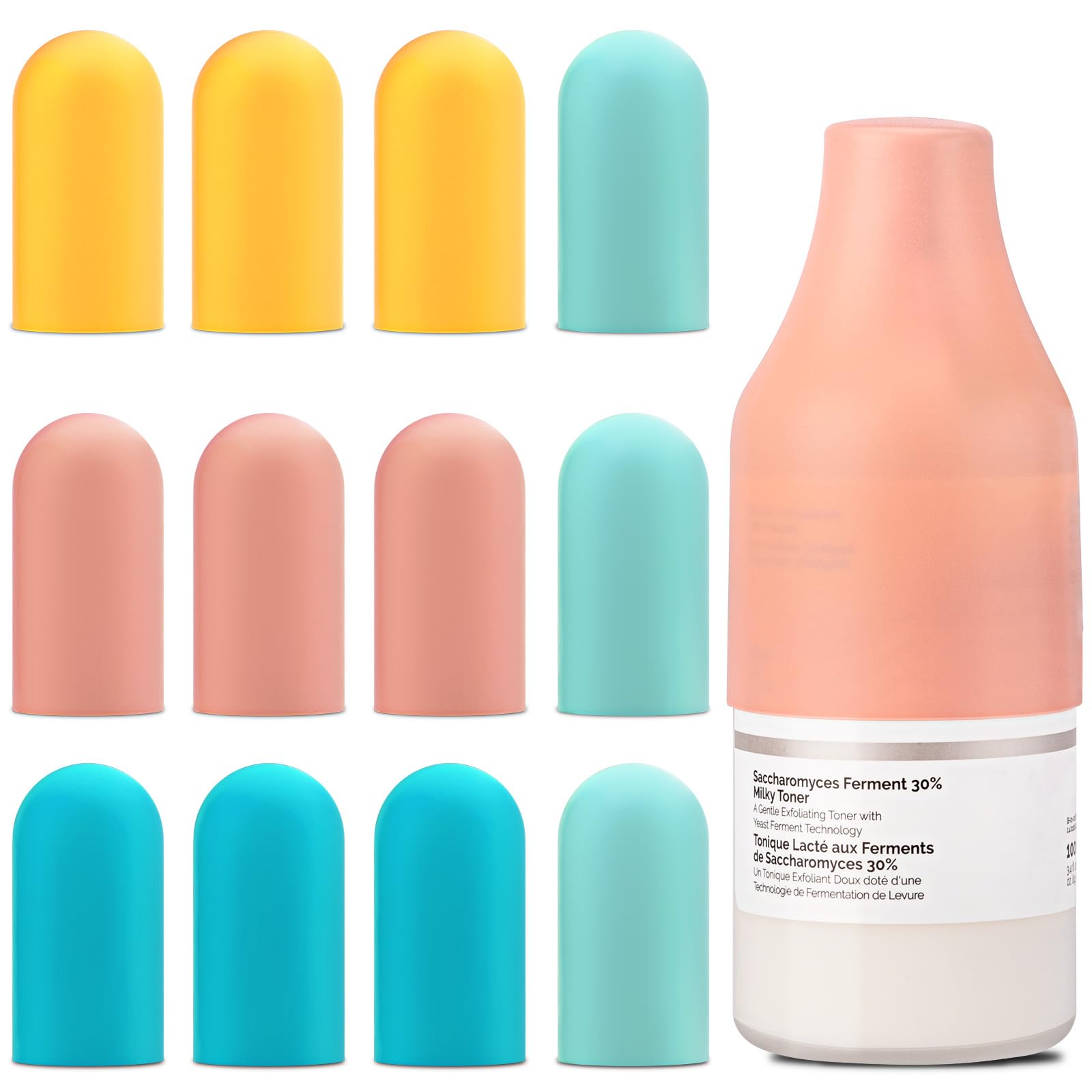 12 Pack Silicone Bottle Covers, Travel Essentials for Women Men, Elastic Sleeves for Leak Proofing, Beach Vacation Essentials, Cruise Essentials 2025,